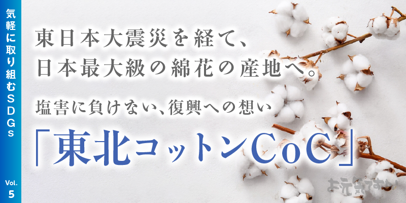 東日本大震災を経て、日本最大級の綿花の産地へ。塩害に負けない、復興への想い「東北コットンCoC」